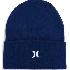 Hurley ICON CUFF BEANIE Navy Blue w/ White Hurley Logo NWT